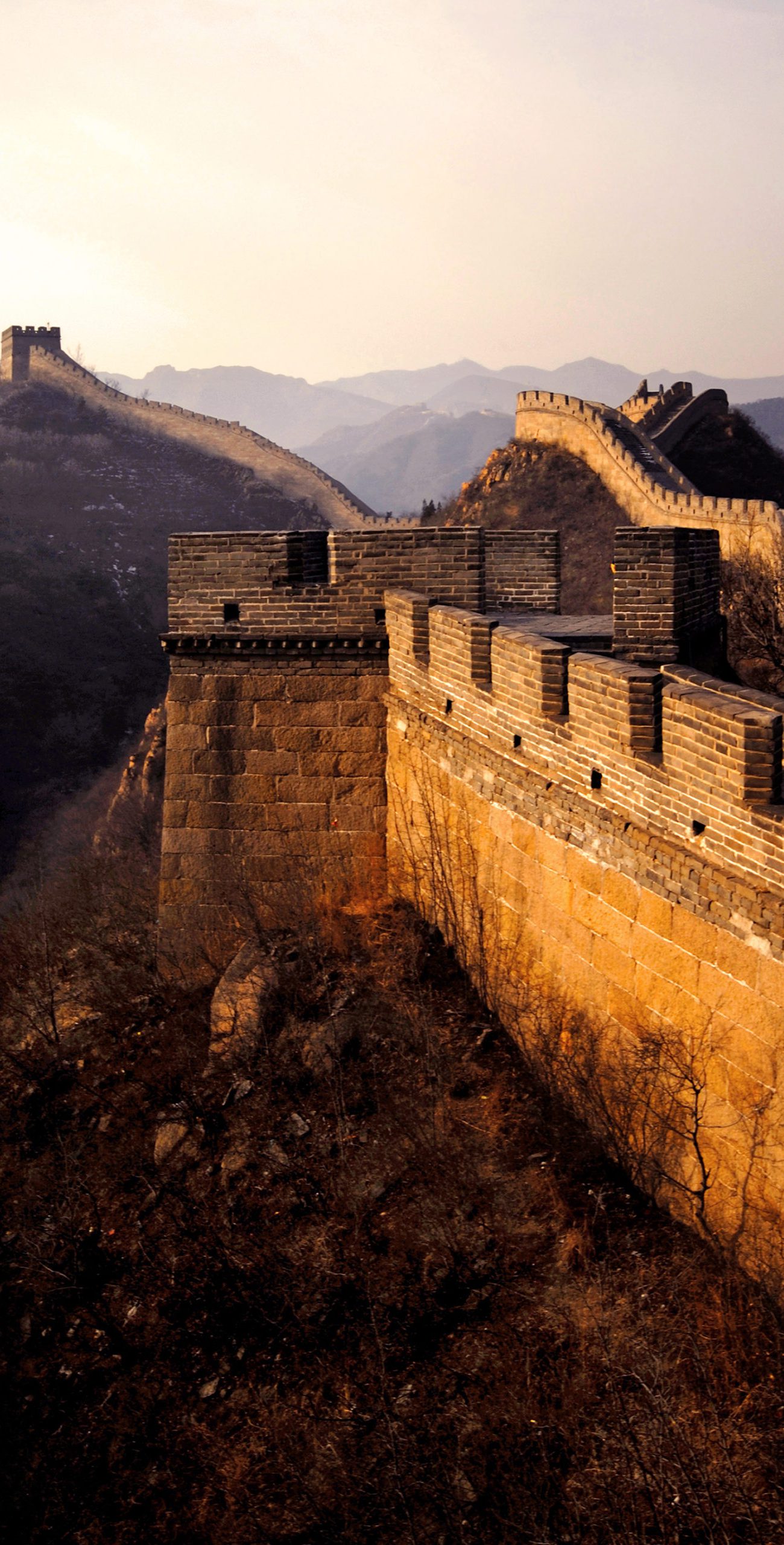 The Great wall of China at sunrise, badaling, near beijing.